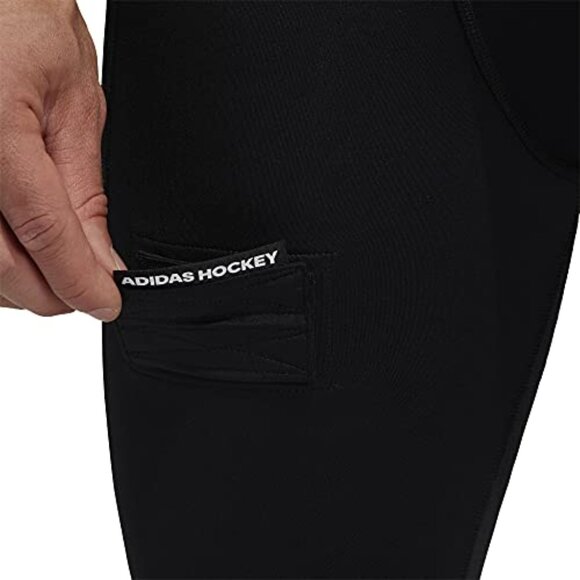 adidas Mens Hockey Baselayer Tights with Cup GQ9502 Black adiHockey Pants - Picture 4 of 5